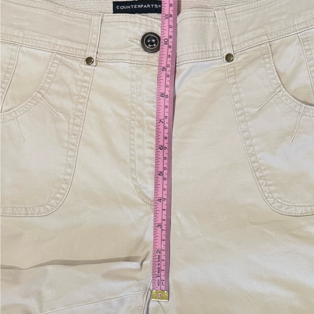 Counterparts Beige Cargo Capri Pants Stretch Cotton Utility Women’s 8 - Picture 6 of 7
